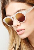 Forever21 Sicky Eyewear Matte Ivory Mirrored Sunglasses