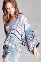 Forever21 Abstract Zip-up Kimono Jacket