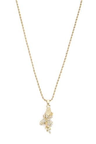 Forever21 Men Praying Hands Pendant Necklace