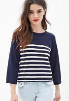Forever21 Striped Cropped Sweater