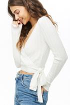 Forever21 Ribbed Cropped Surplice Sweater