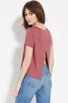 Forever21 Women's  Rose Split-back Tee
