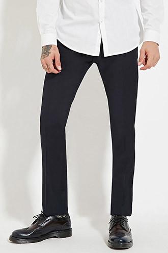 21 Men Men's  Navy Classic Creased Trousers