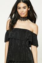 Forever21 Satin Accordion Pleated Top