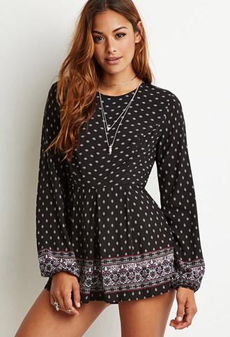 Forever21 Diamond Print Romper