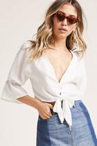 Forever21 Self-tie Plunging Top