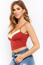 Forever21 Ribbed Multicolor Chevron Cropped Cami