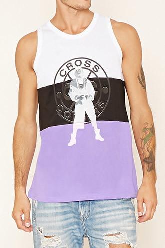 21 Men Men's  Cross Colours Colorblock Tank