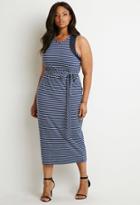 Forever21 Plus Stripe Mesh-paneled Dress
