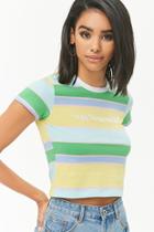Forever21 Not Interested Graphic Striped Tee