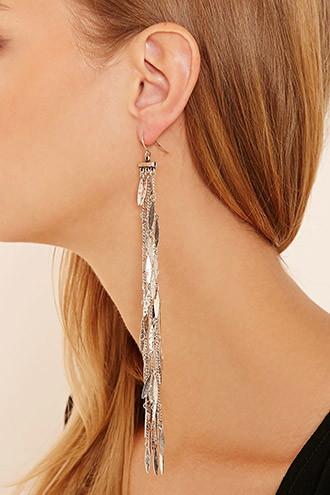 Forever21 Dimpled Fringe Duster Earrings