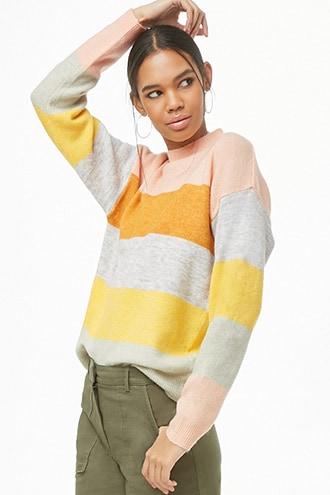Forever21 Colorblock Mock Neck Sweater