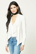 Forever21 Faux Suede Drape-front Jacket