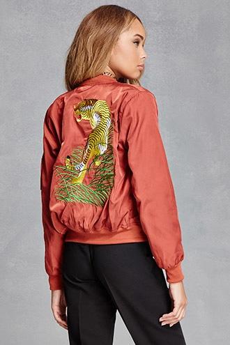 Forever21 Women's  Tiger Souvenir Jacket