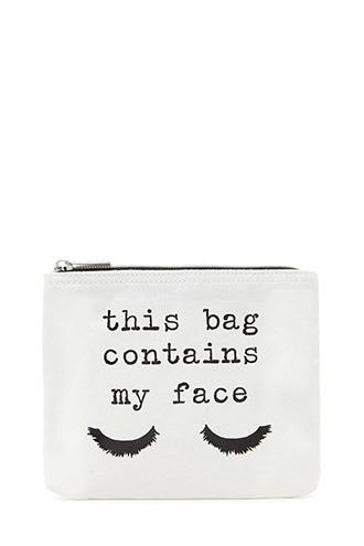 Forever21 White & Black My Face Makeup Bag