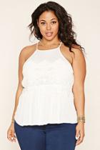 Forever21 Plus Women's  Plus Size Embroidered Lace Top