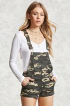 Forever21 Camo Print Overall Shorts