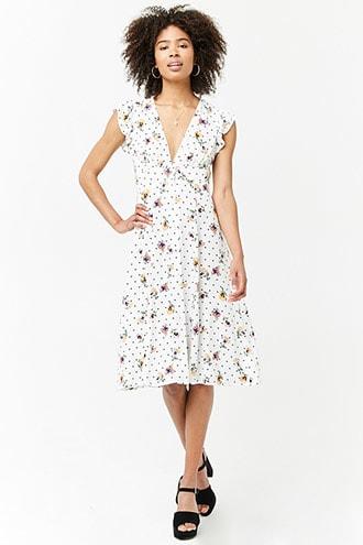 Forever21 Floral Plunging Dress