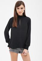 Forever21 Mock Neck Cutout Blouse