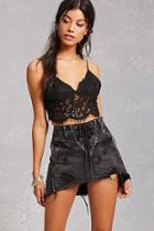 Forever21 Distressed Lace-up Denim Skirt