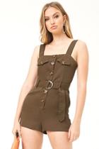 Forever21 Belted Button-front Romper