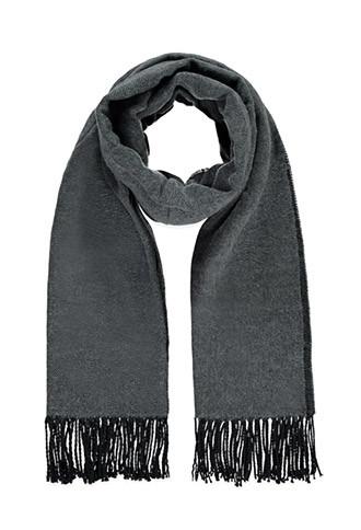 21 Men Black & Grey Fringed Scarf