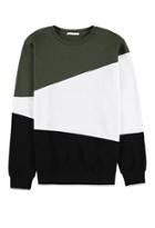 21 Men Asymmetrical Colorblock Sweatshirt