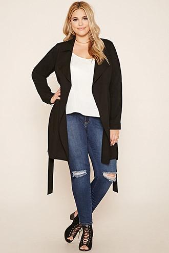 Forever21 Plus Women's  Black Plus Size Wrap Jacket