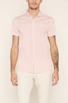 21 Men Men's  Pink Buttoned Cotton-blend Shirt