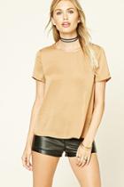 Forever21 Women's  Camel Contemporary Tulip-back Tee
