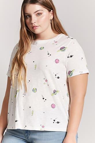 Forever21 Plus Size Slub Knit Space Tee