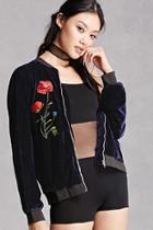 Forever21 Velvet Embroidered Jacket