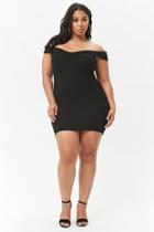 Forever21 Plus Size Crepe Off-the-shoulder Bodycon Mini Dress