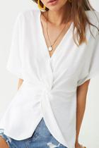 Forever21 V-neck Twist-front Top