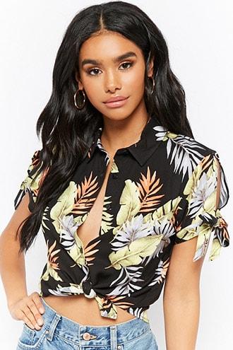 Forever21 Tropical Leaf Shirt