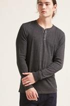 Forever21 Long-sleeve Ribbed Henley Tee