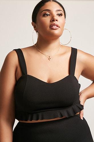 Forever21 Plus Size Ruffle-hem Crop Top