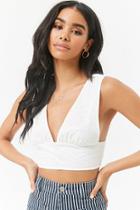 Forever21 Embroidered Eyelet Crop Top
