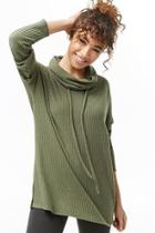 Forever21 Waffle Knit Cowl Neck Top