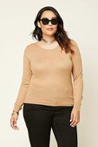 Forever21 Plus Women's  Camel Plus Size Crew Neck Sweater