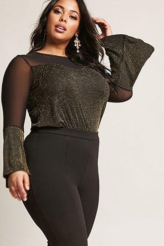 Forever21 Plus Size Metallic Swing Top