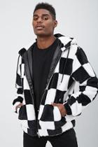 Forever21 Faux Fur Checkered Coat