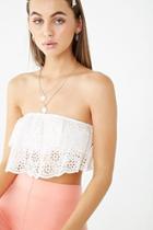 Forever21 Tiered Eyelet Lace Tube Top