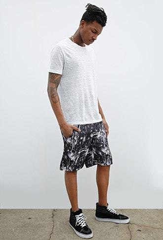 Forever21 Leef Paris Lightning Graphic Drawstring Shorts