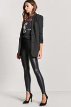 Forever21 Faux Leather Stirrup Leggings