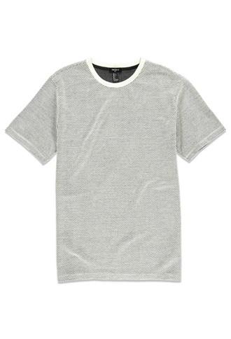 21 Men Textured Dot-patterned Tee