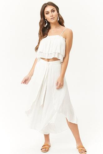 Forever21 Cropped Cami & Tulip Pants Set