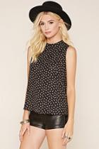 Forever21 Women's  Floral High-neck Blouse