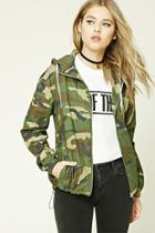 Forever21 Camo Print Hooded Jacket