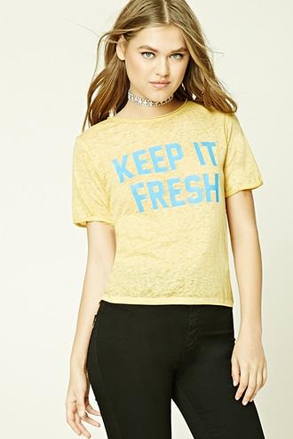 Forever21 Keep It Fresh Burnout Tee